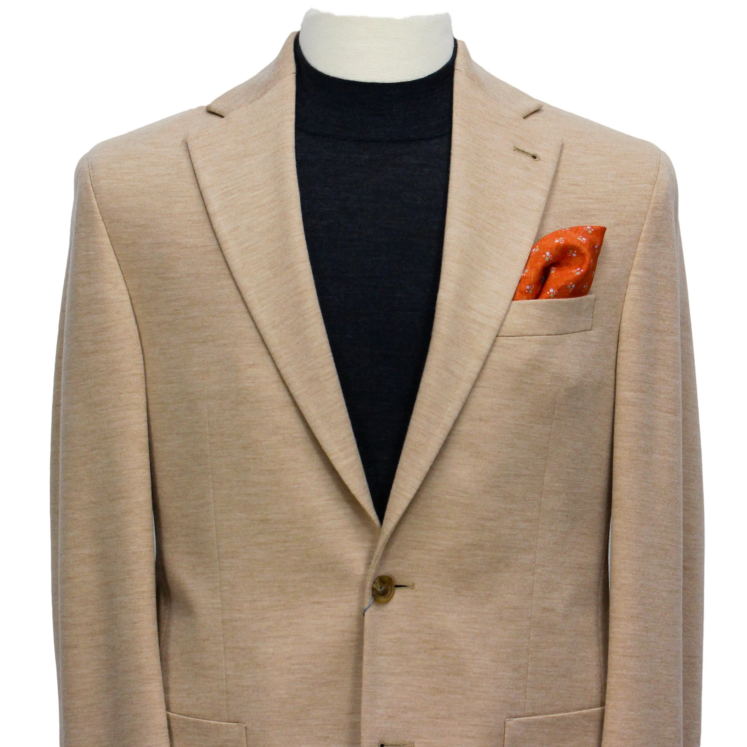 Light Beige Melange Hampton Contemporary Fit Knit Sport Jacket - Jack Victor