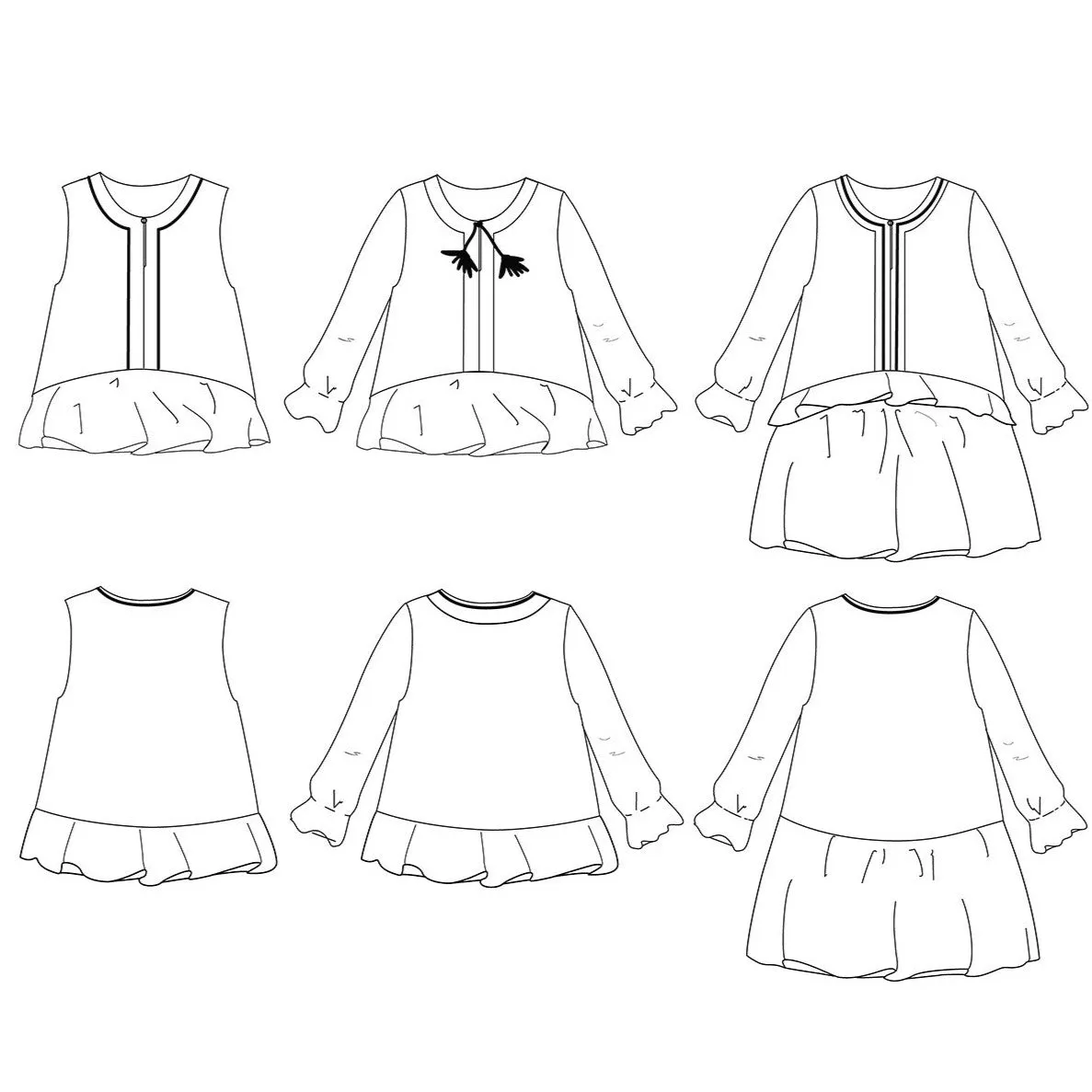 LILAS TRIO Blouse, Top & Dress - Girl 3/12 - PDF Sewing Pattern