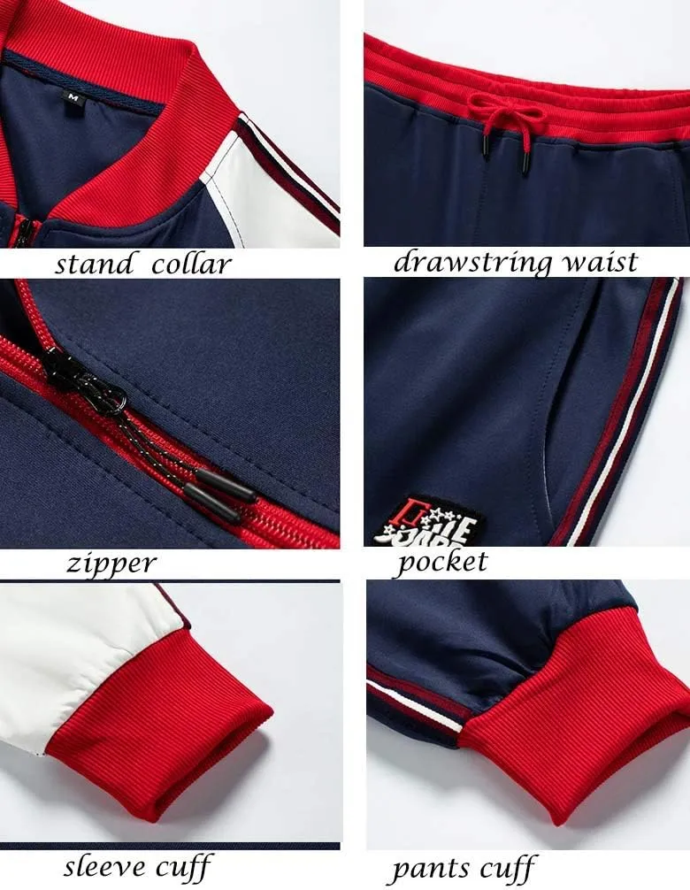 Litteking Men's Tracksuits 2 Piece Outfit Casual Long Sleeve Sweat Suit Set Full Zipper Sports Jogging Suits