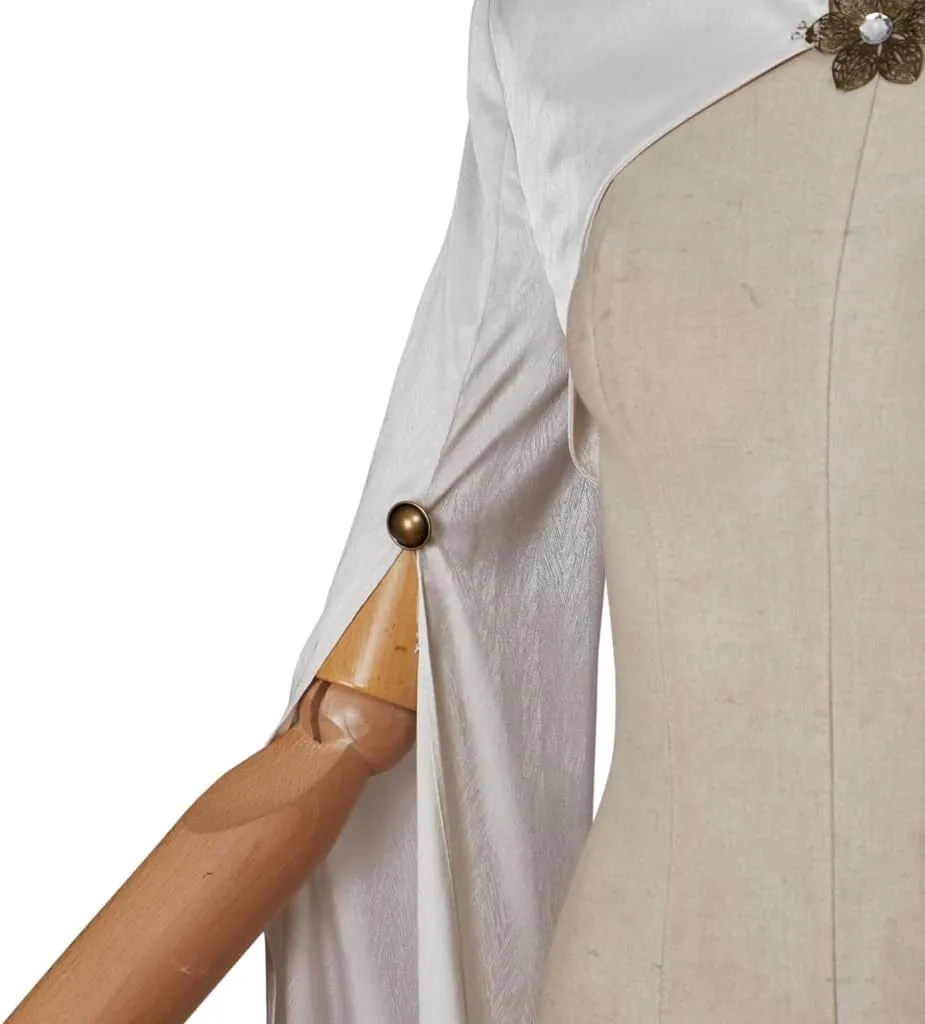 LoliMiss Women's Medieval Cloak White Bolero Jacket Bolero Shrugs for Dresses