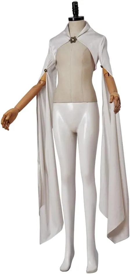 LoliMiss Women's Medieval Cloak White Bolero Jacket Bolero Shrugs for Dresses