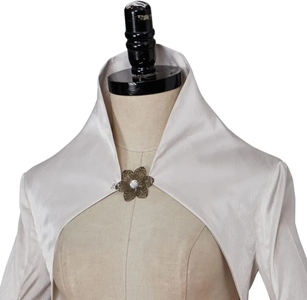 LoliMiss Women's Medieval Cloak White Bolero Jacket Bolero Shrugs for Dresses