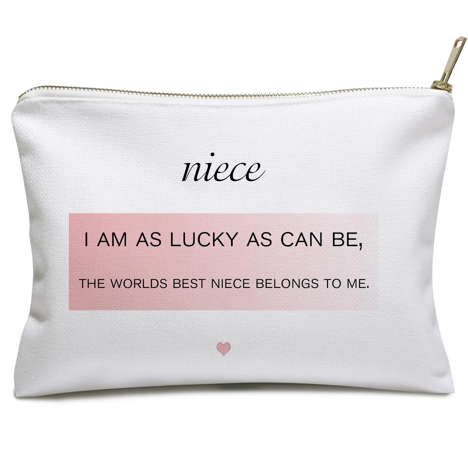 Medium Size Handmade Cosmetic Bag, Niece Gifts from Auntie, Best Niece, Meaningful Gift for Niece, Linen Travel Makeup Bags