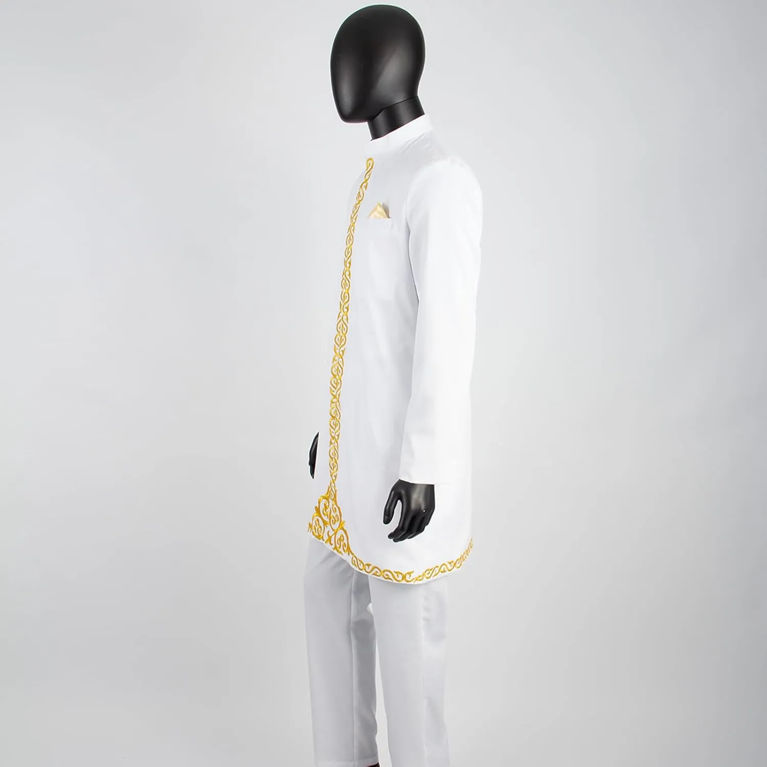 Men`s Suit African Clothes Embroidery Blazer and Pants 2 Piece Set Formal Outfits Dashiki Attire