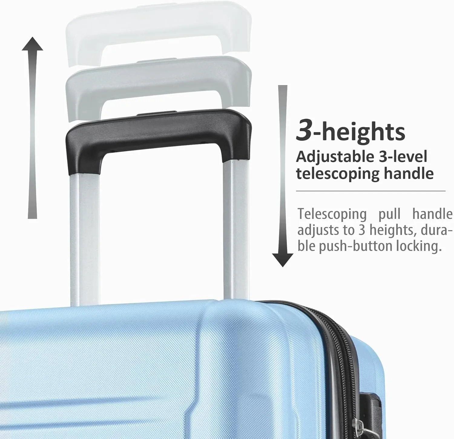 Merax Expandable Spinner Wheel 2 Piece Luggage Set ABS Lightweight Suitcase with TSA Lock, 20inch 24inch, Light Blue