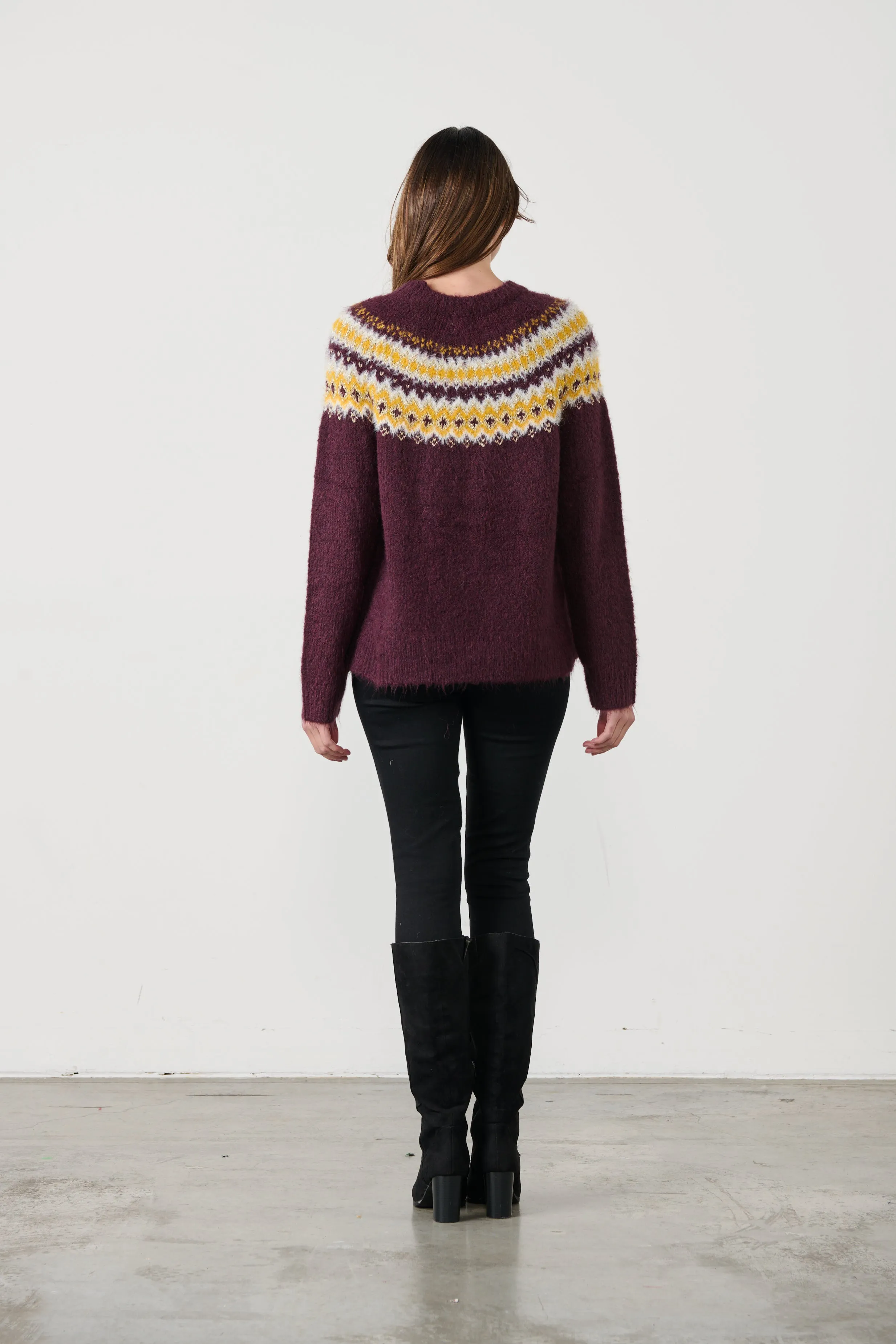 Metallic Plum Alpaca Blend Ziggy Knit