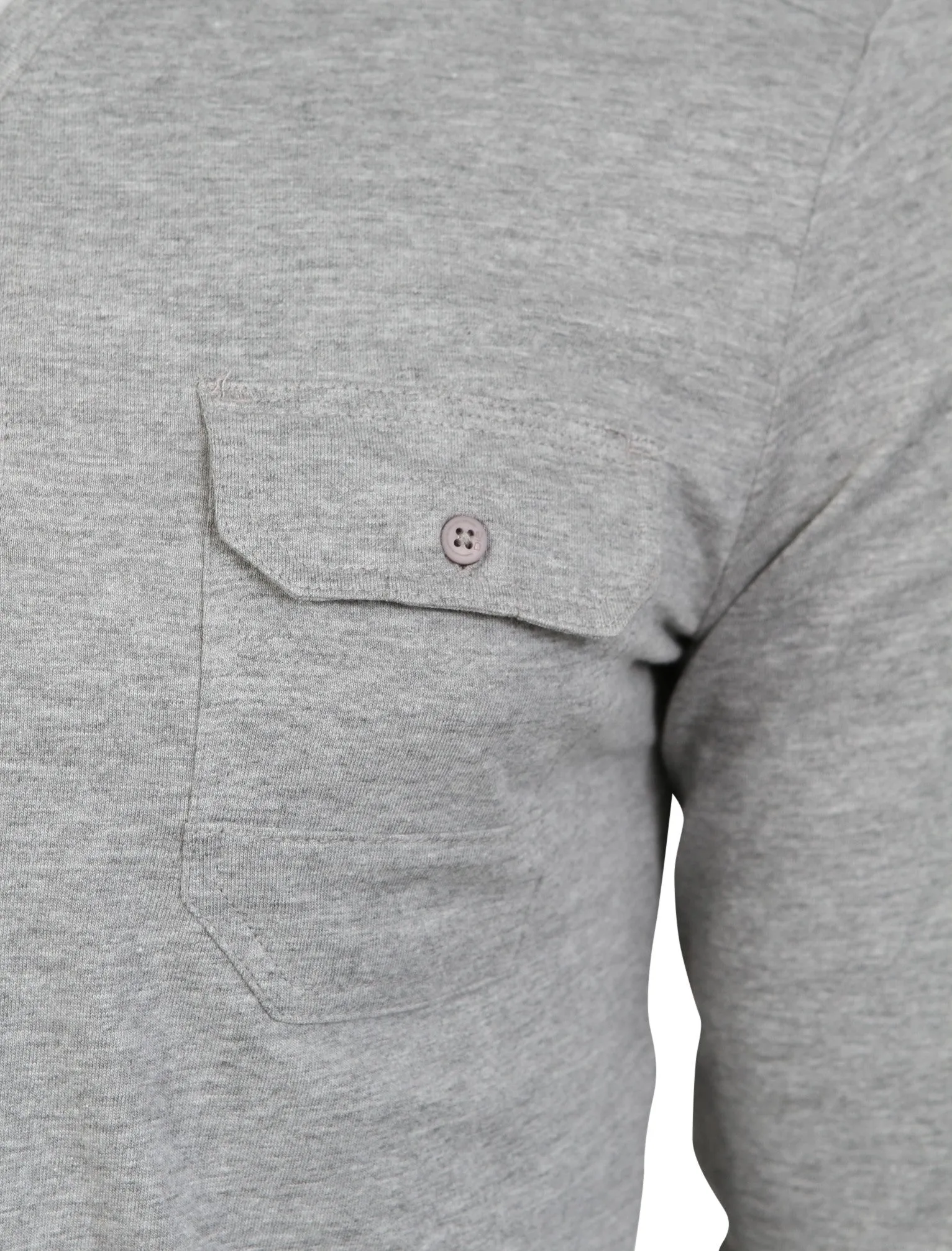 Mock T-Shirt Insert Long Sleeve T-Shirt in Light Grey Marl - Dissident