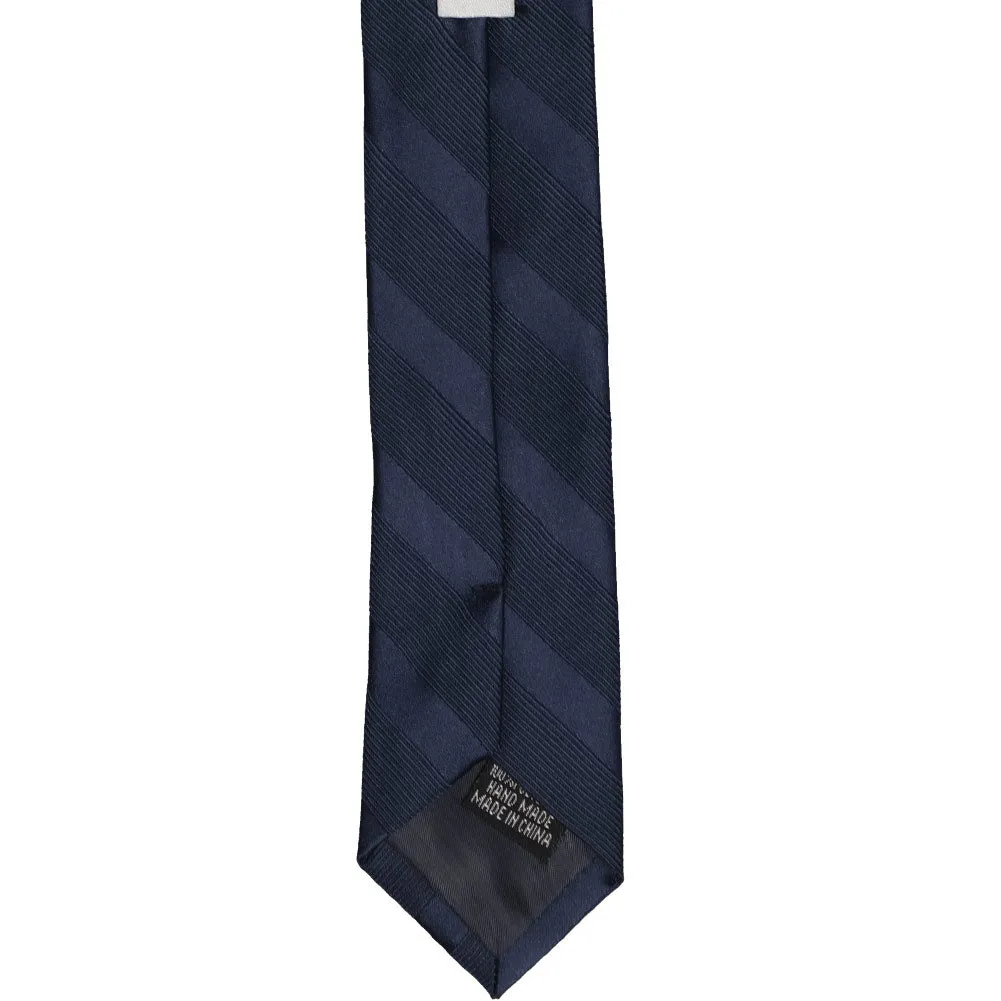 Navy Blue Elite Striped Skinny Necktie, 2" Width