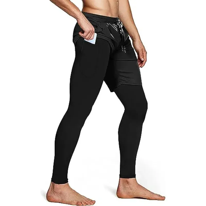 New OB 2 in 1 Compression Running Pants
