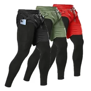 New OB 2 in 1 Compression Running Pants