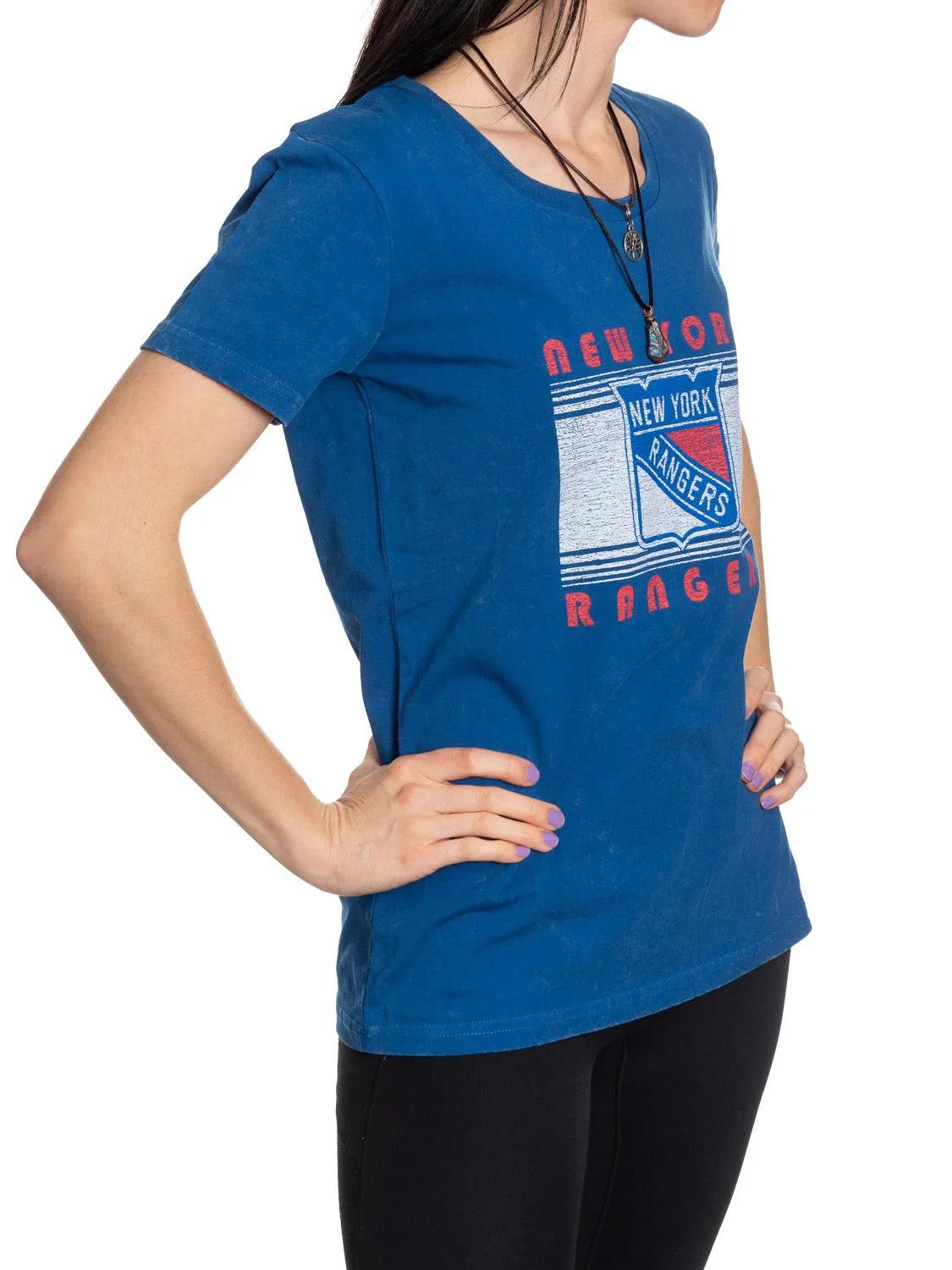 New York Rangers Women's Acid Wash T-Shirt