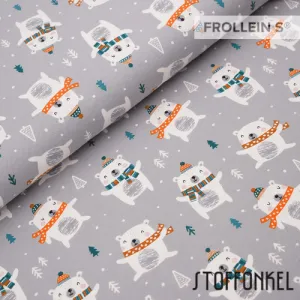 Organic Cotton Jersey - Forest Bears - Gray
