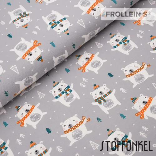 Organic Cotton Jersey - Forest Bears - Gray