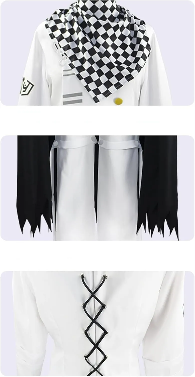 Ouma Kokichi Cosplay Costume School Uniform Halloween Fancy Dress Outfit Kokichi Oma Cosplay Unisex Long Robe Cloak