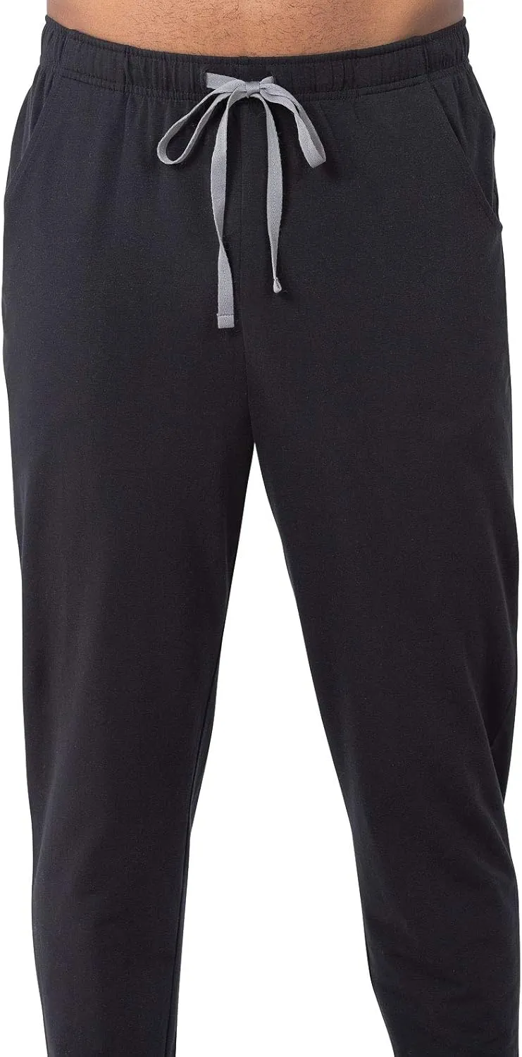 PajamaGram Mens Lightweight Jogger Pants Pajama Set - 100% Cotton PJ Sets for Men, Long Sleeve Men's Sleepwear - Men PJ Set