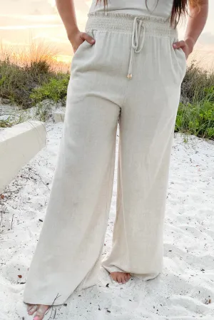 Plus Size Smocked High Waist Pants