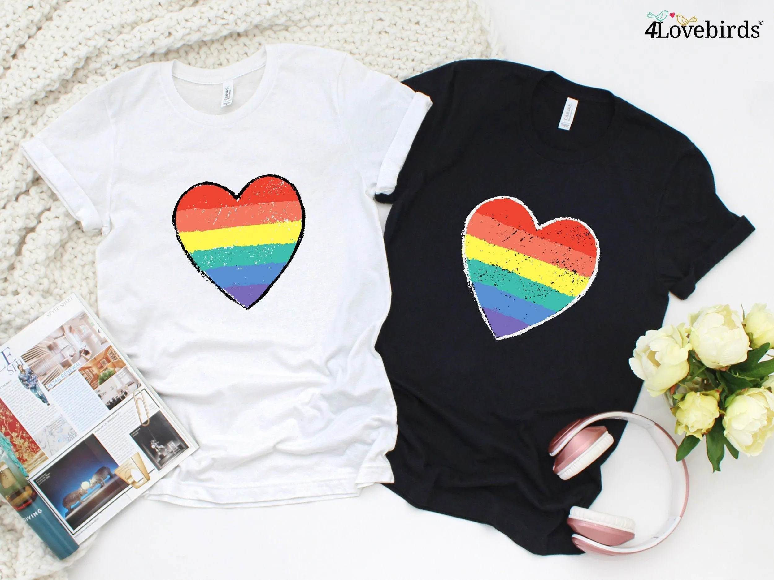 Pride Heart Hoodie, LGBTQ Support Tee, Rainbow Heart T-shirt, LGBT Heart, Rainbow Shirt, Pride Rainbow T-shirt, Rainbow Love, LGBT Pride Tee