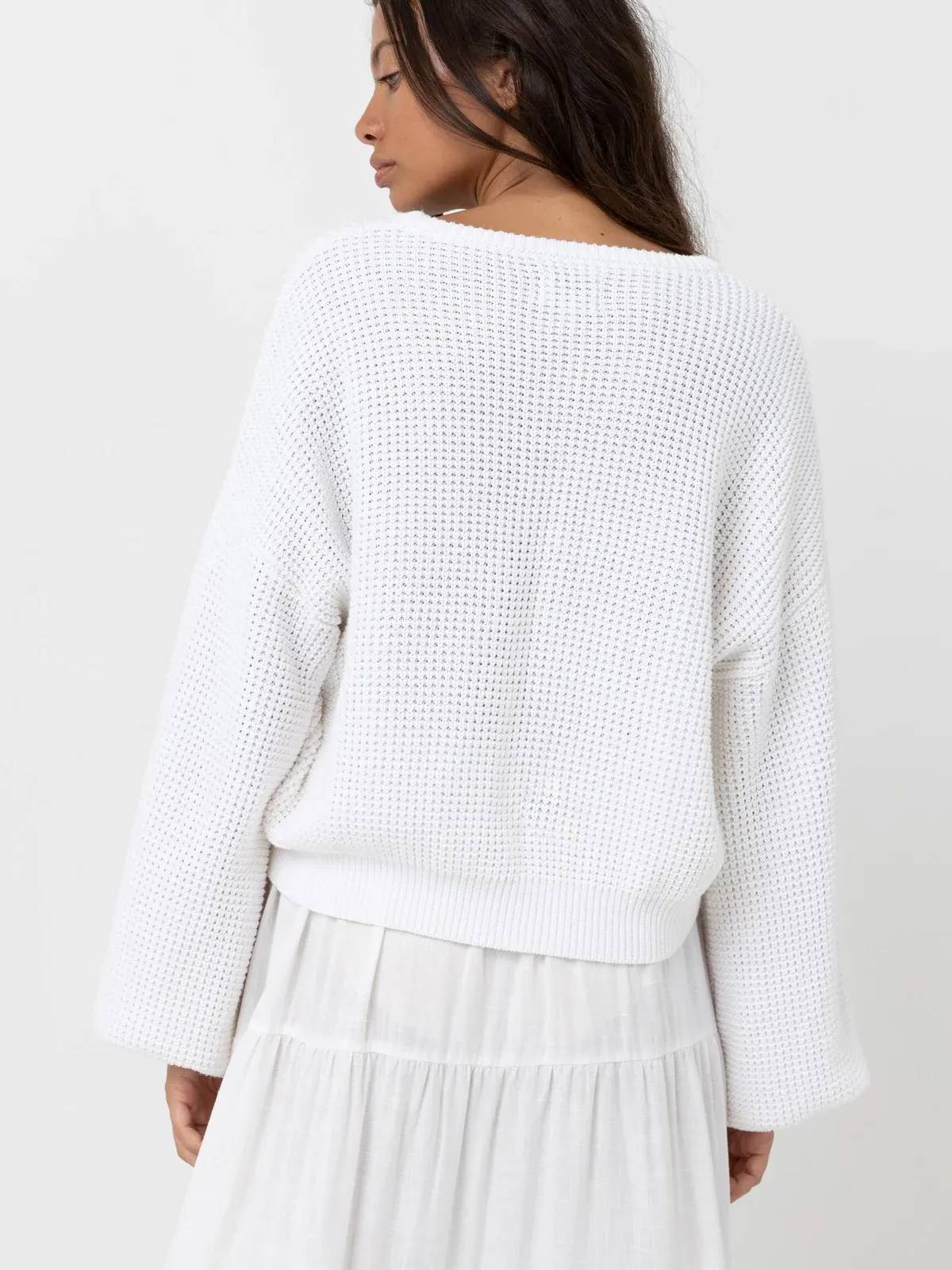 Rhythm - Classic KNIT JUMPER - WHITE