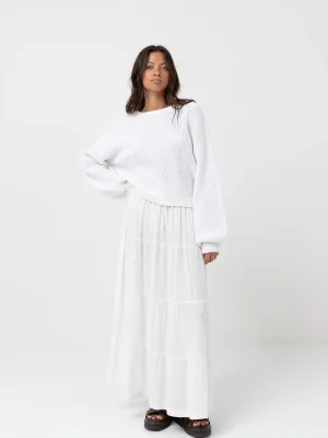Rhythm - Classic KNIT JUMPER - WHITE