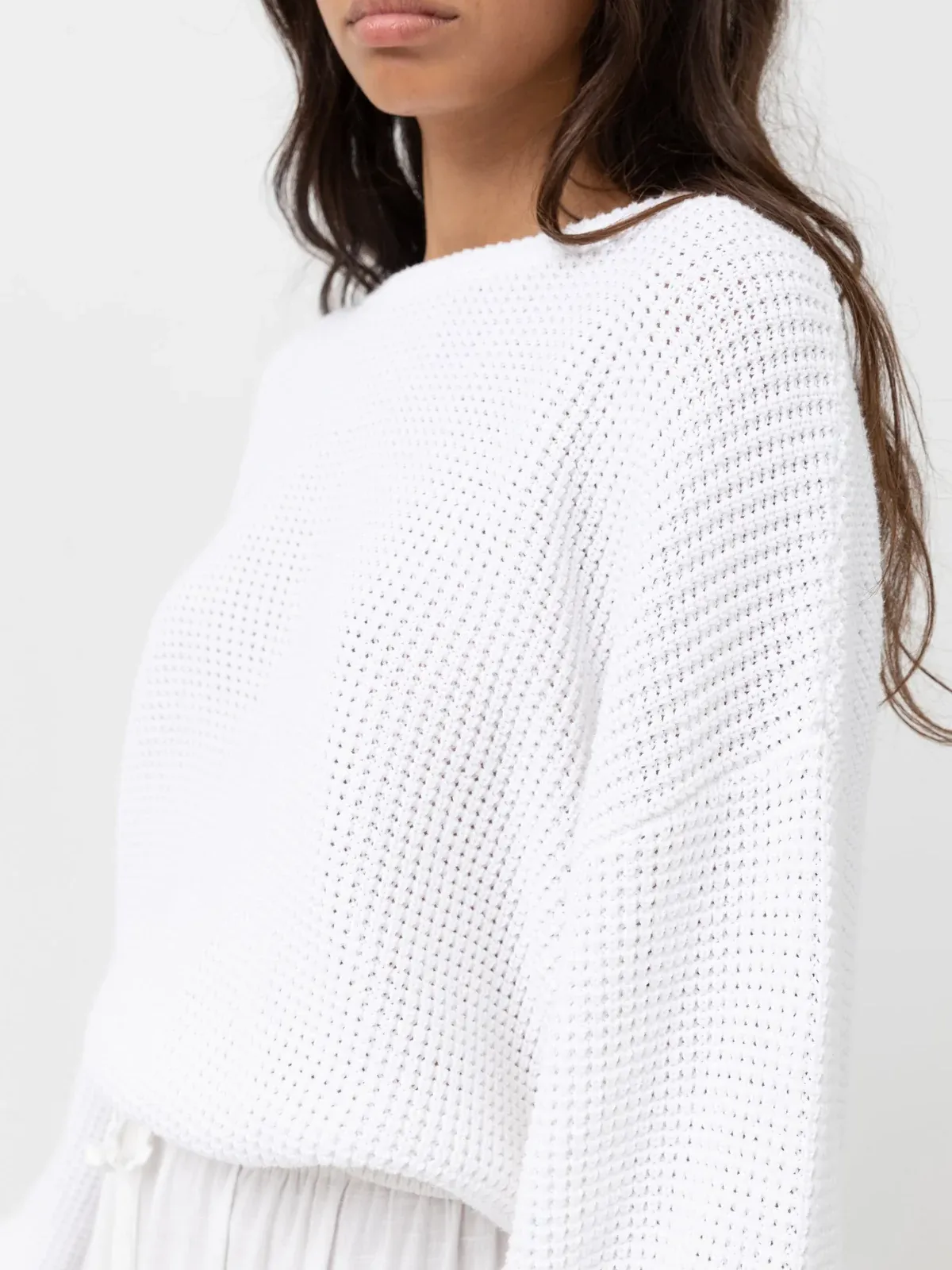 Rhythm - Classic KNIT JUMPER - WHITE