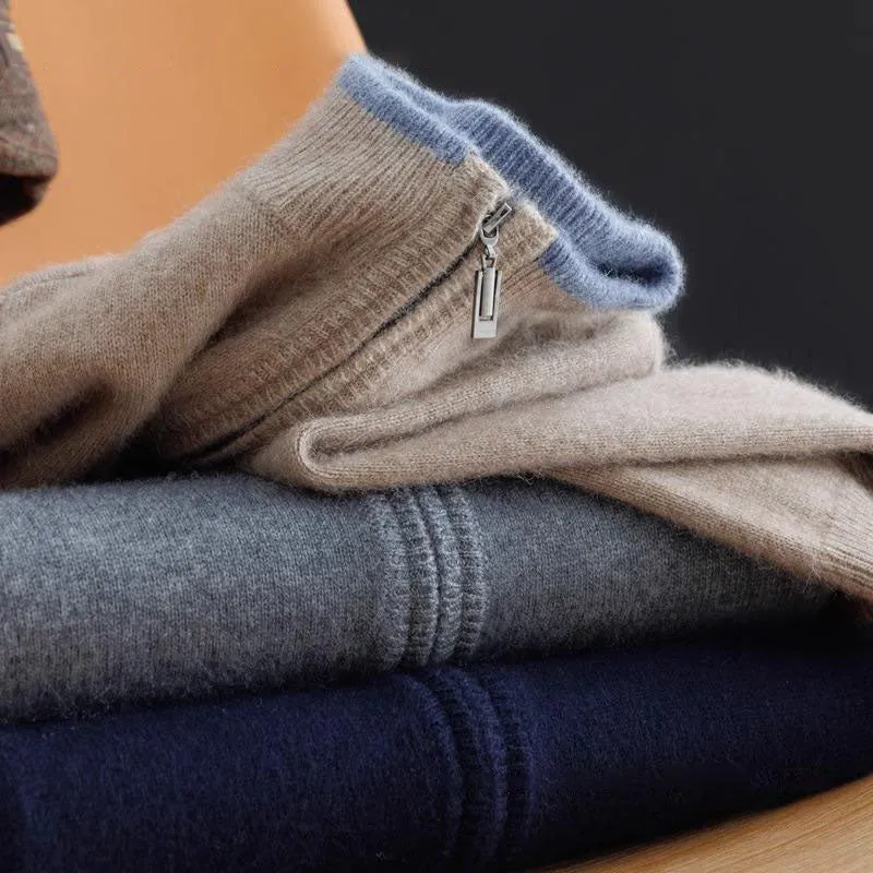 Sandstone Zip-Up Sweater