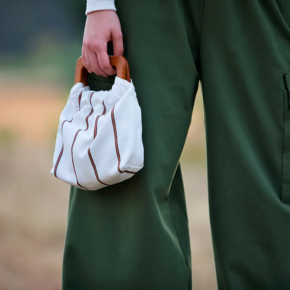 See You At Six - Verticals NMN - Cotton Canvas Gabardine Twill - Grayed White