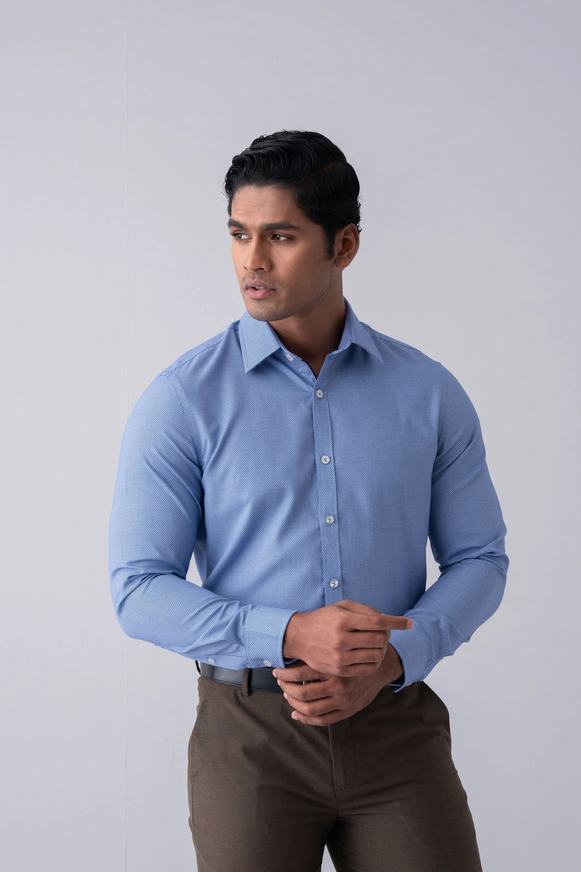 Slim Fit Jacquard Templeton Formal Shirt