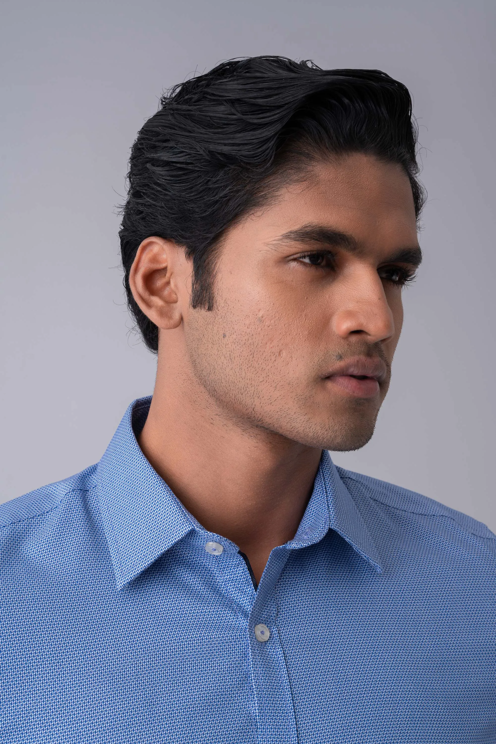 Slim Fit Jacquard Templeton Formal Shirt
