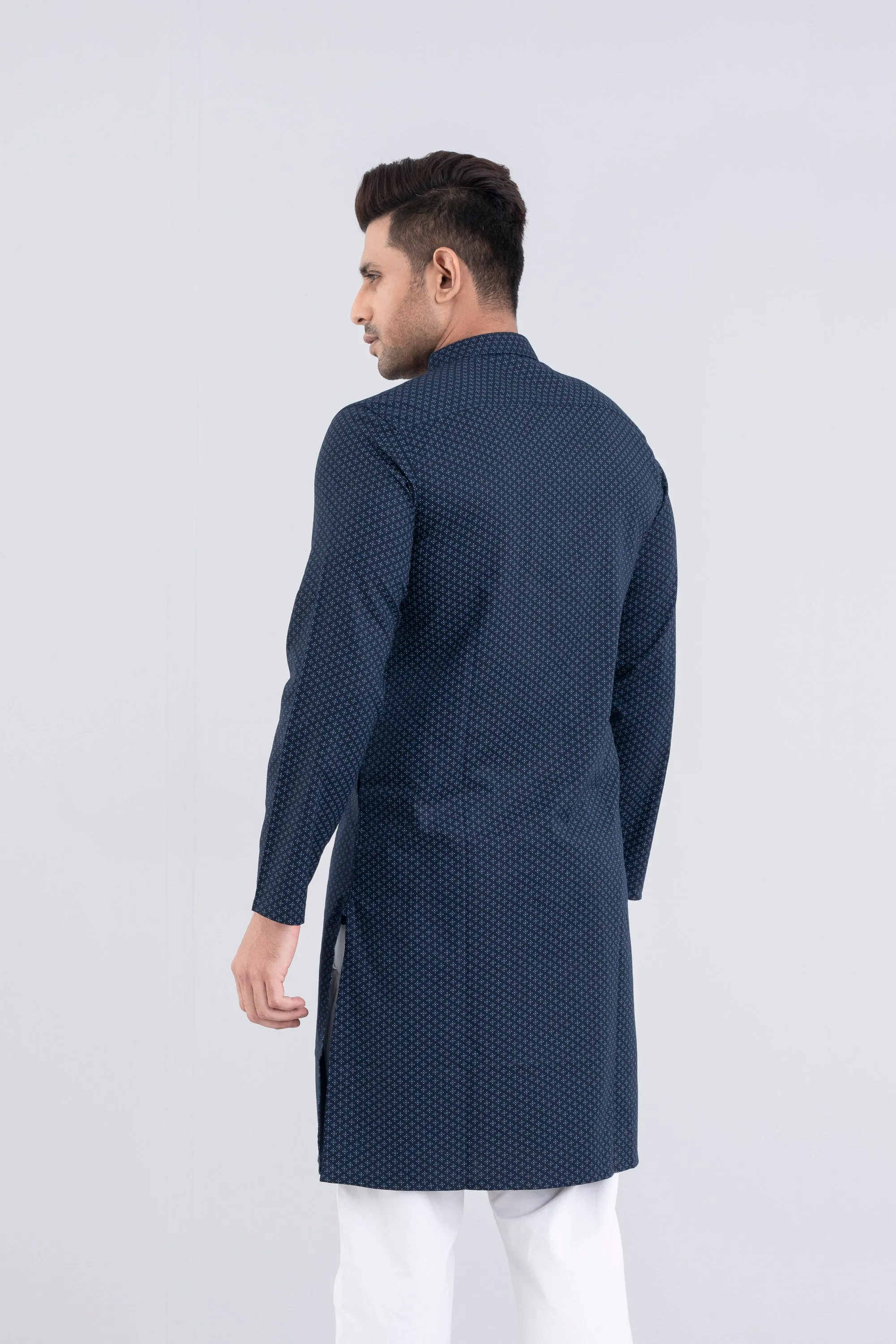 Slim Fit Semi-Formal Dobby Panjabi