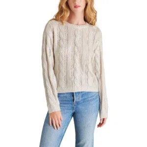 Steve Madden Renzo Shine Cable Knit Crew Neck Sweater