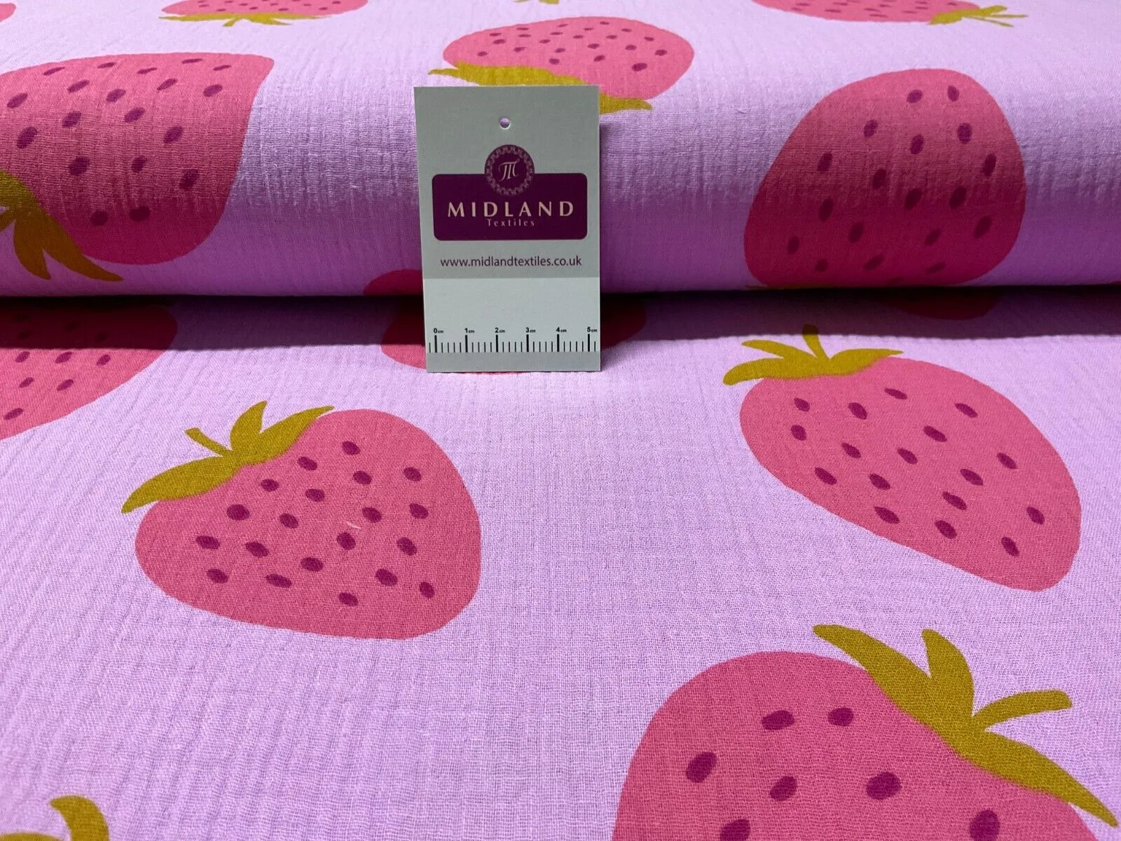 Strawberries Double gauze Cotton dress blouse dress Fabric M1873