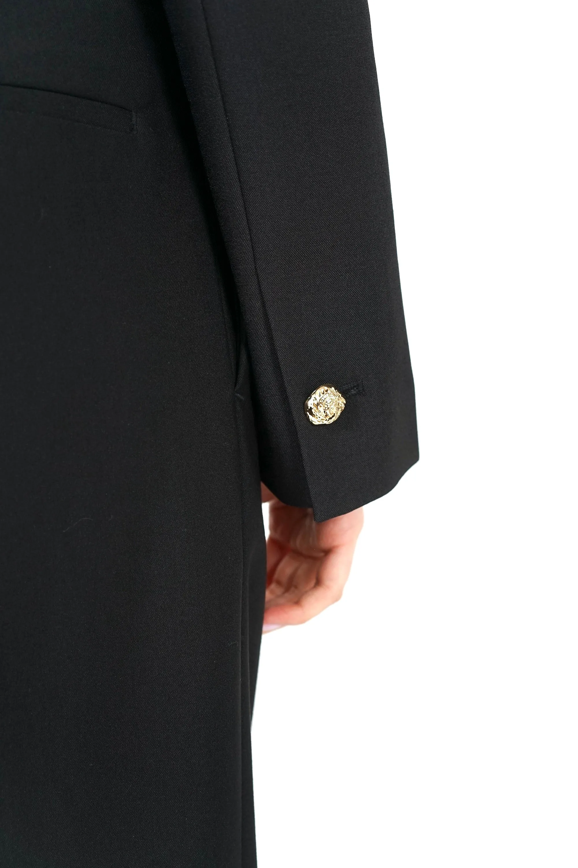 Tailored Contrast Blazer Jacket in Black