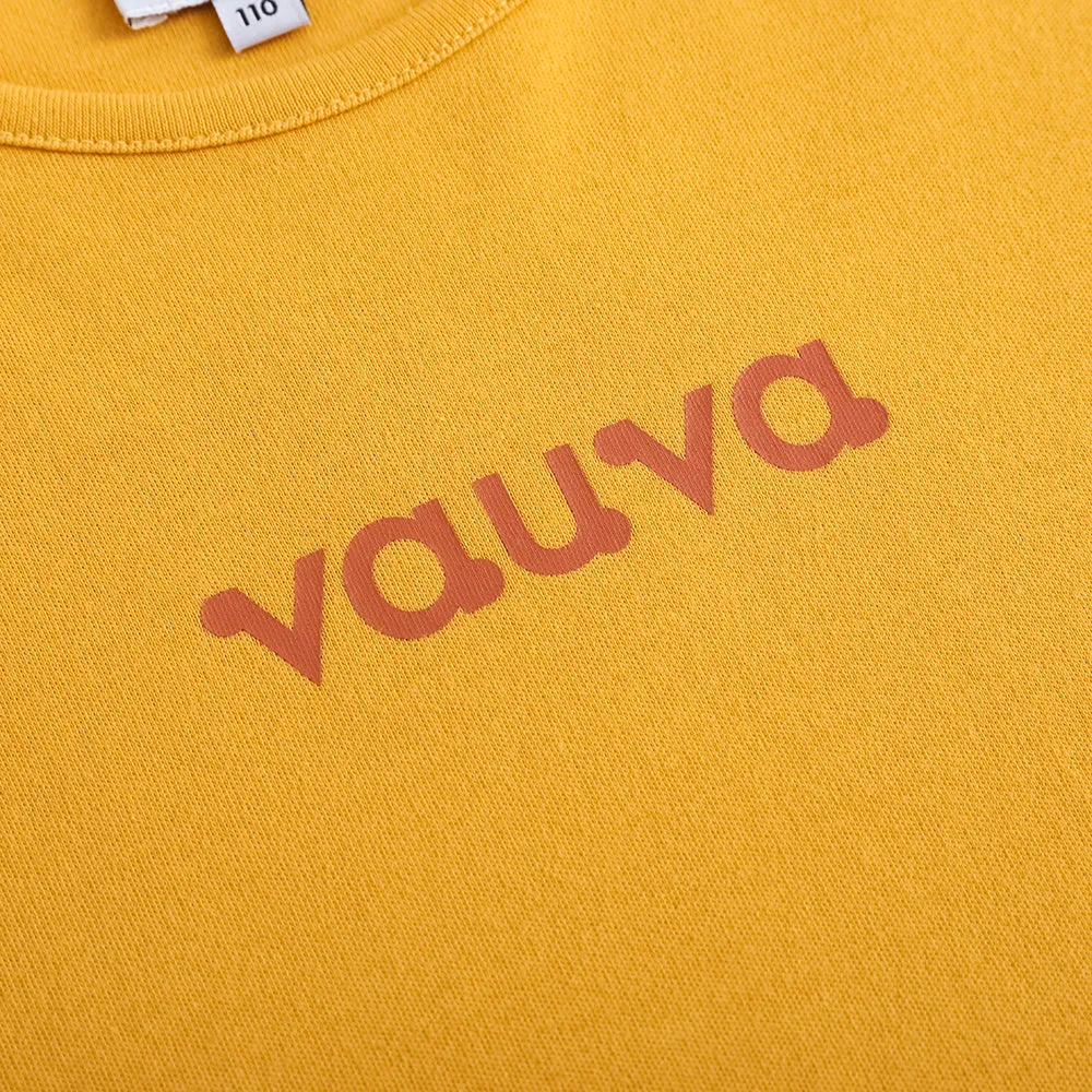 Vauva FW23 - Girls Cotton Long Sleeve Crewneck T-Shirt (Natural Yellow)