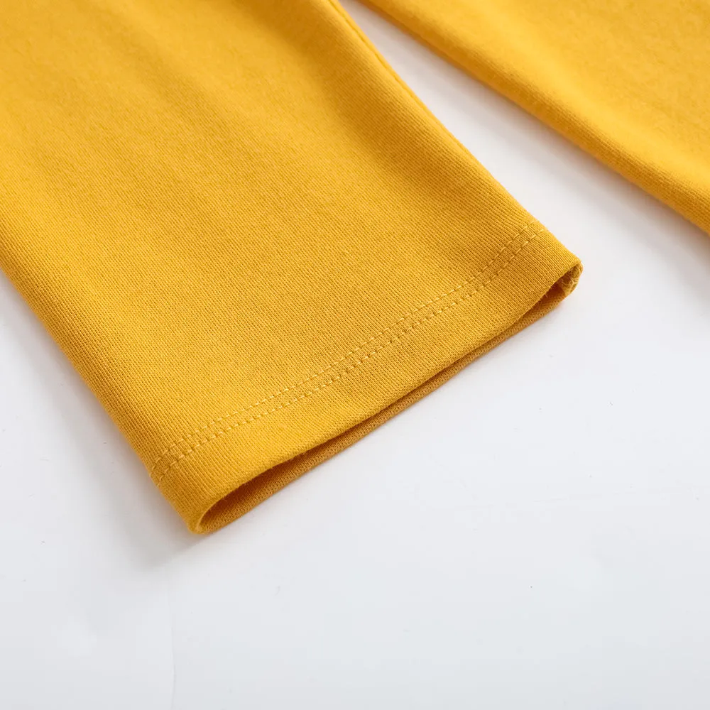 Vauva FW23 - Girls Cotton Long Sleeve Crewneck T-Shirt (Natural Yellow)
