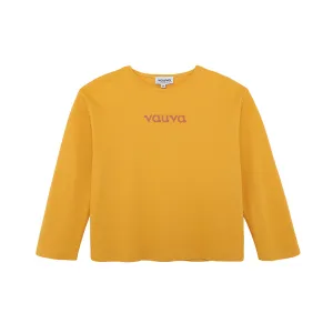 Vauva FW23 - Girls Cotton Long Sleeve Crewneck T-Shirt (Natural Yellow)