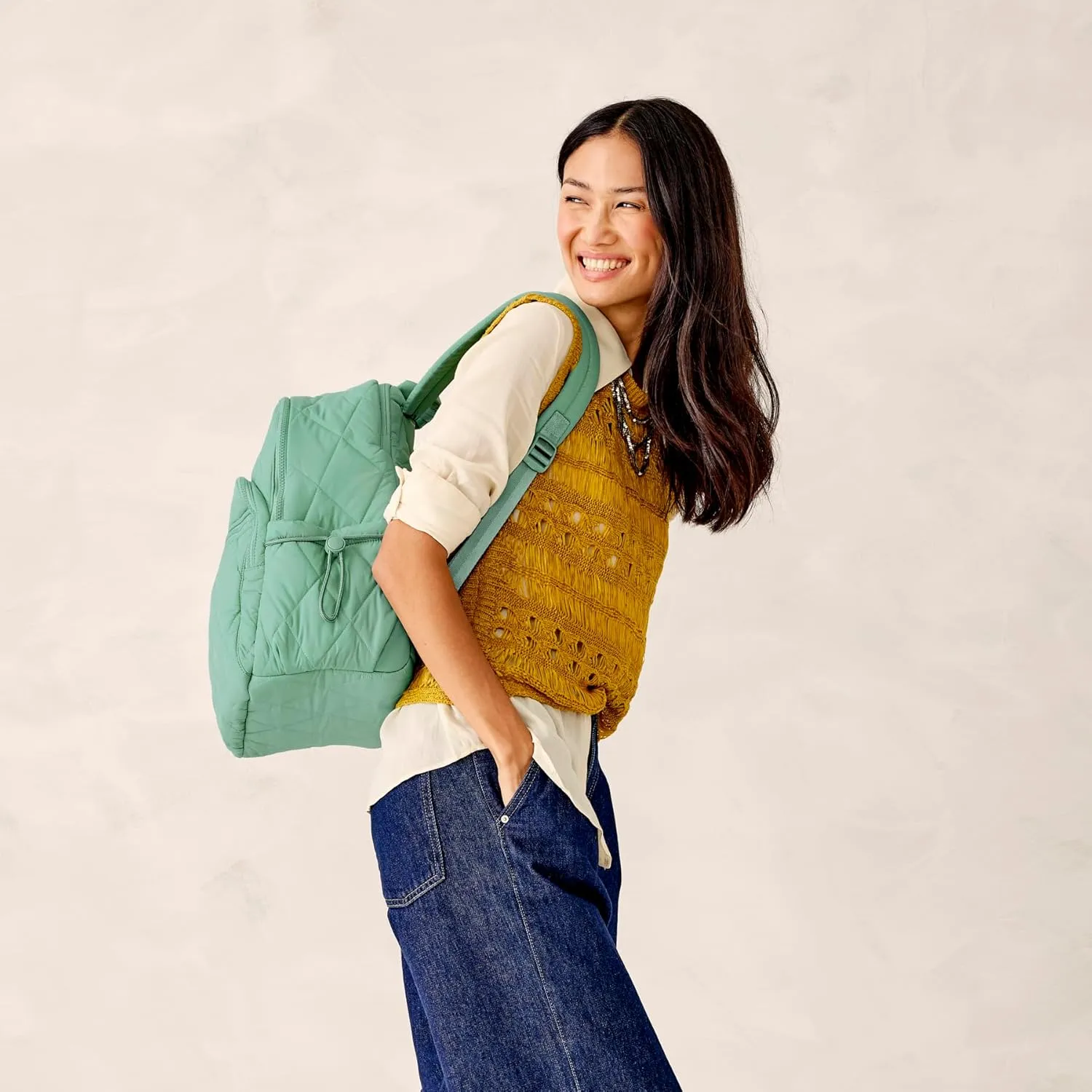 Vera Bradley Featherweight Bancroft Backpack, Beryl Green