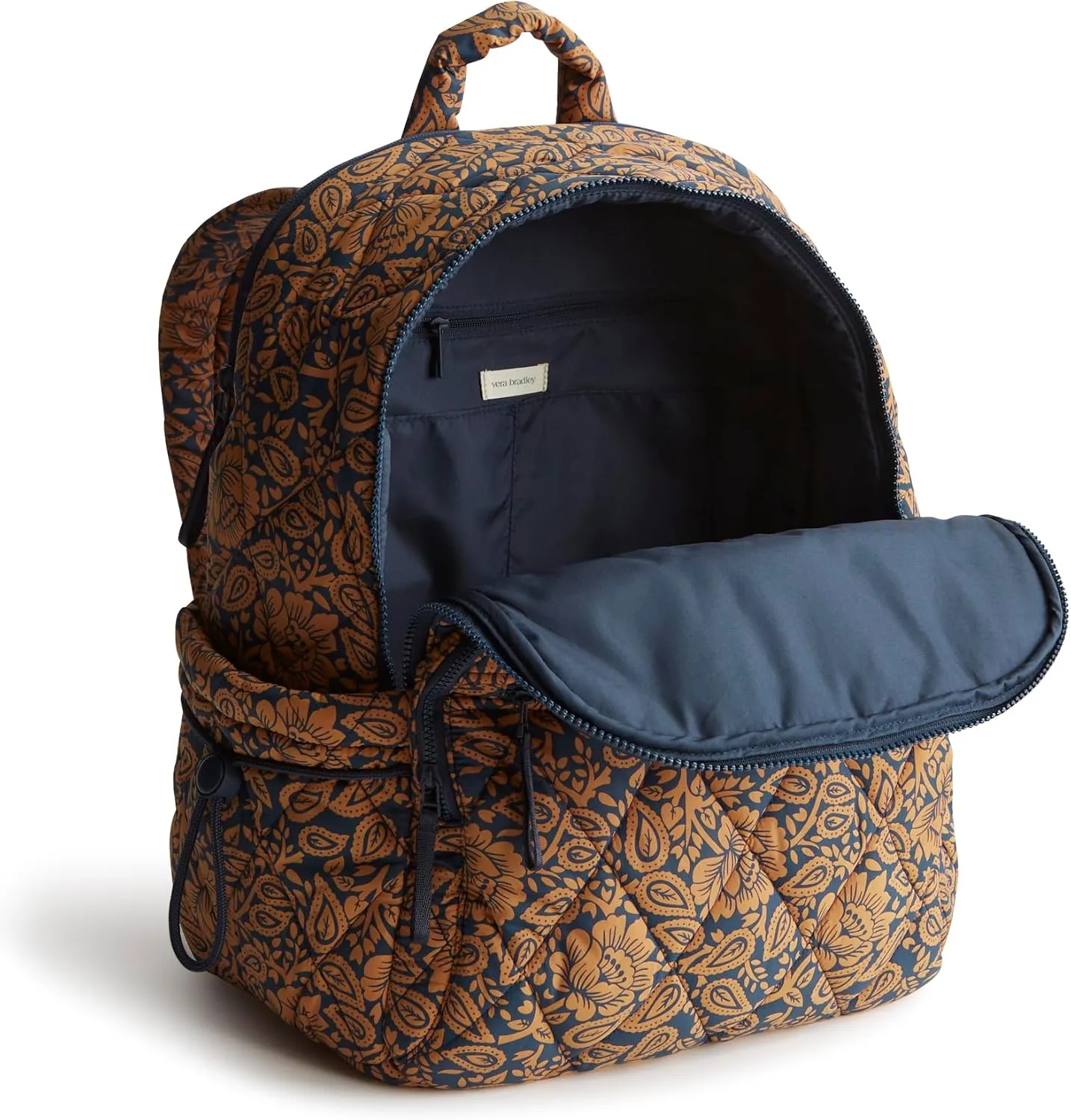 Vera Bradley Featherweight Bancroft Backpack, Lotus Montage Roasted Pecan
