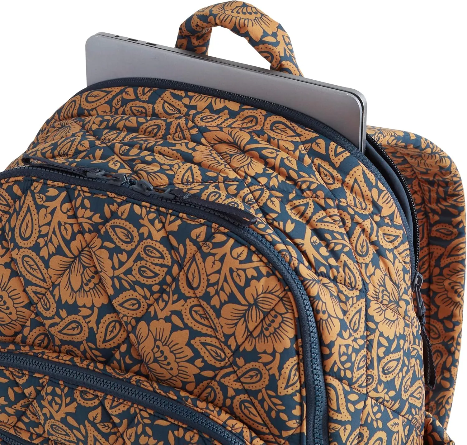 Vera Bradley Featherweight Bancroft Backpack, Lotus Montage Roasted Pecan