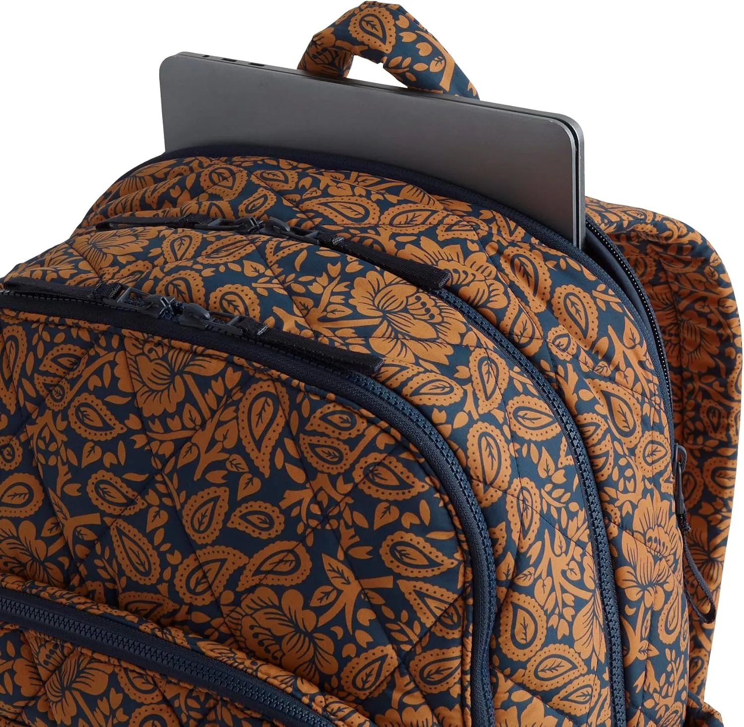 Vera Bradley Featherweight Large Bancroft Backpack, Lotus Montage Roasted Pecan