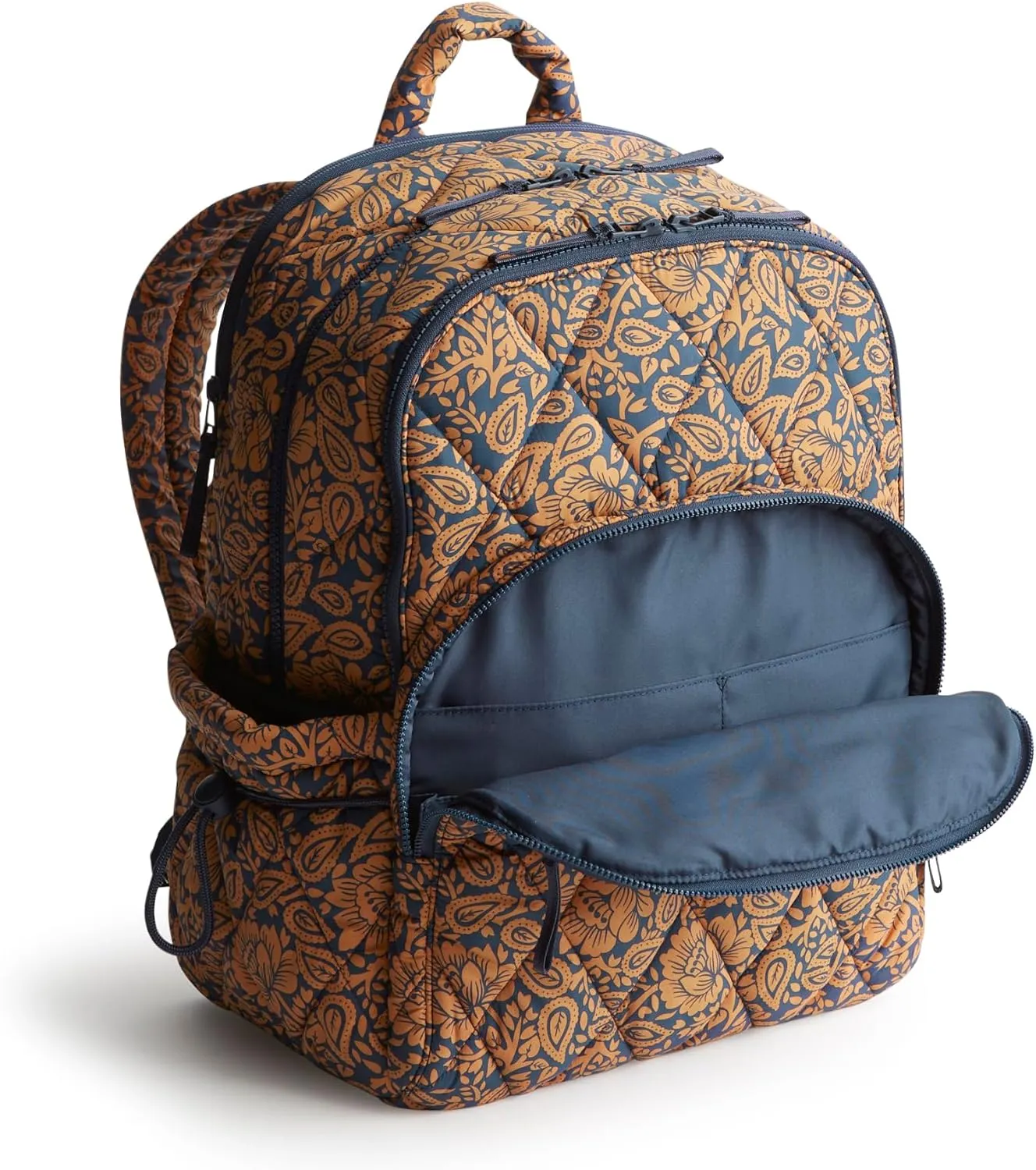Vera Bradley Featherweight Large Bancroft Backpack, Lotus Montage Roasted Pecan