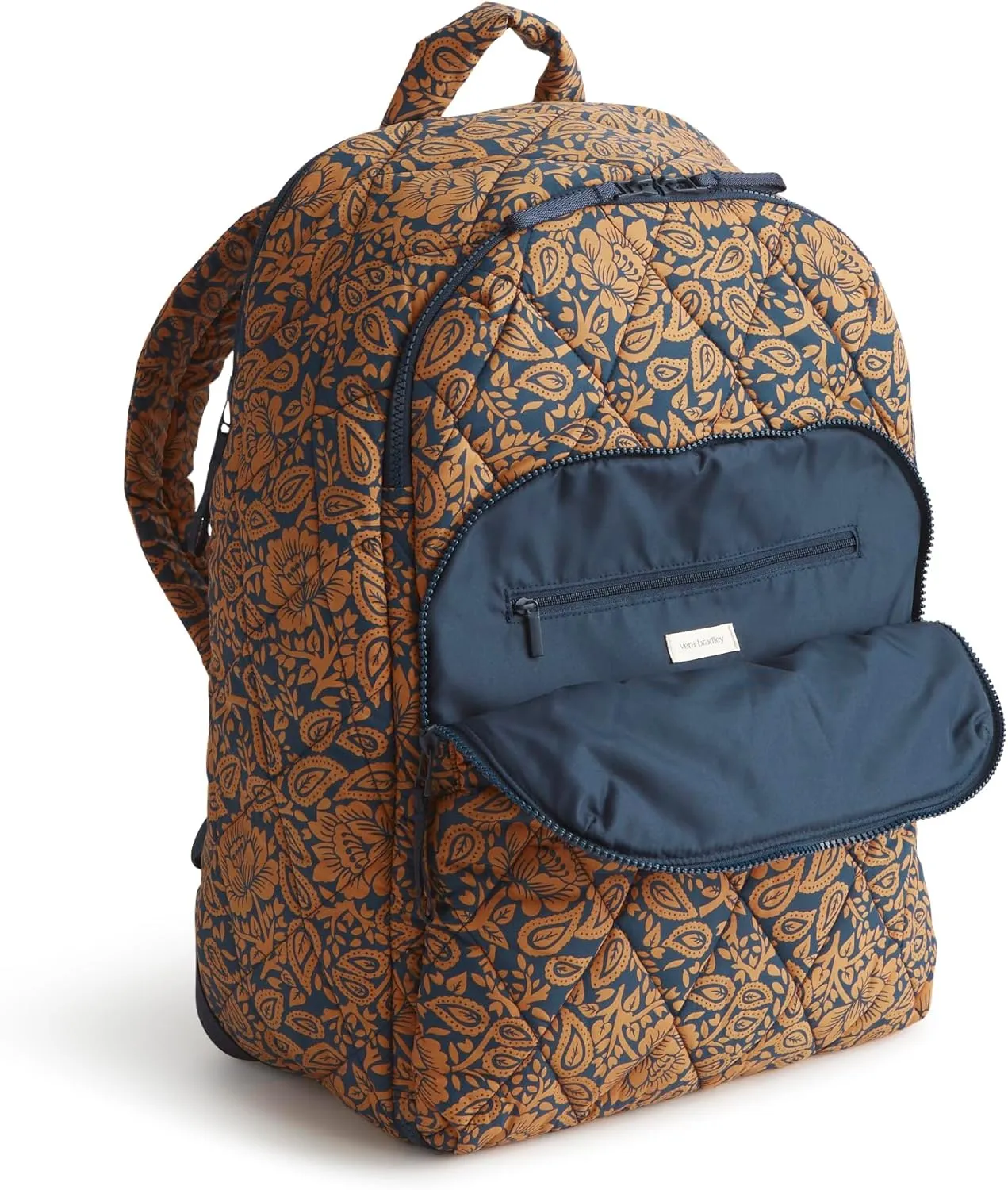 Vera Bradley Featherweight Westover Hybrid Backpack, Lotus Montage Roasted Pecan