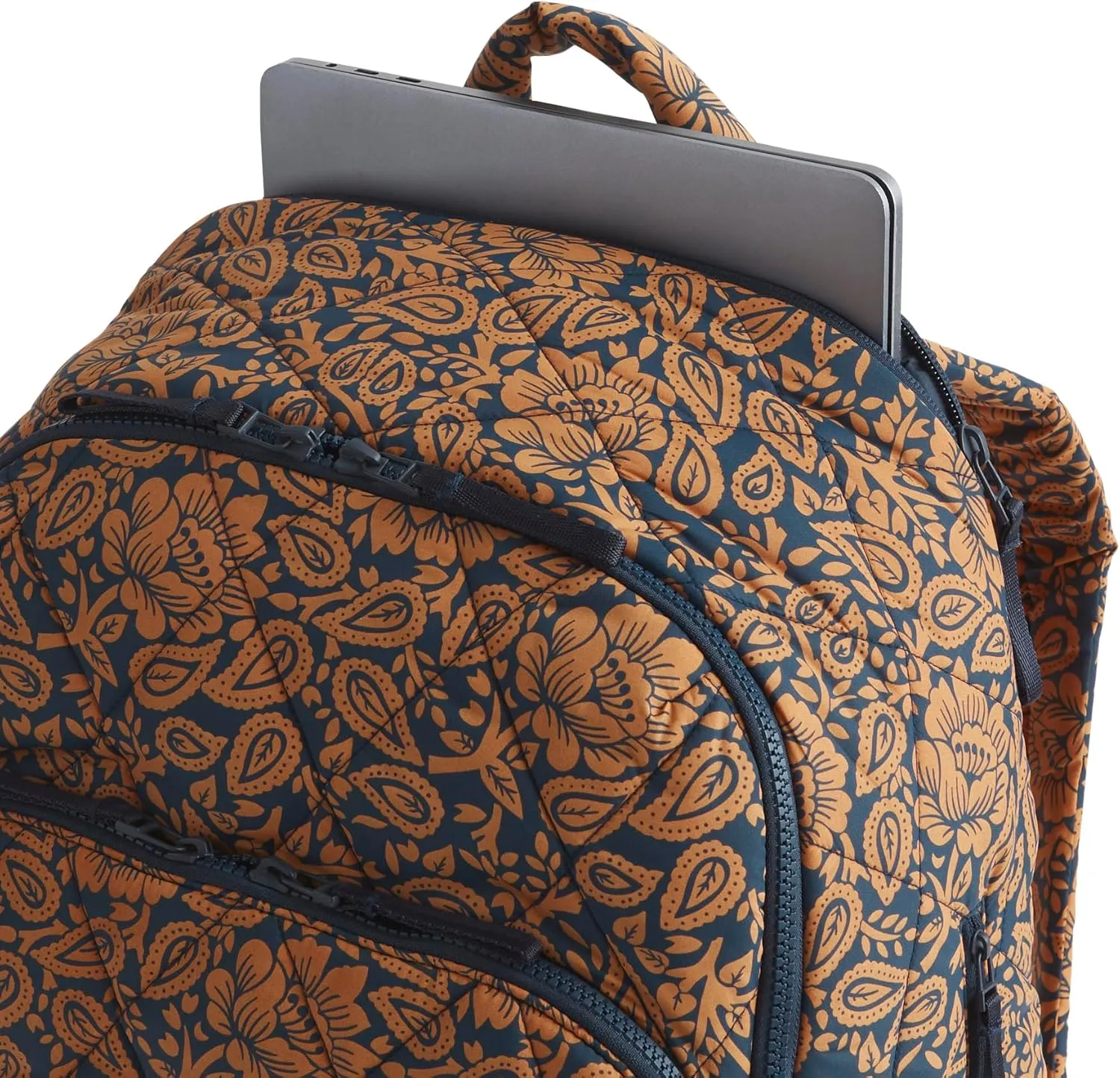 Vera Bradley Featherweight Westover Hybrid Backpack, Lotus Montage Roasted Pecan