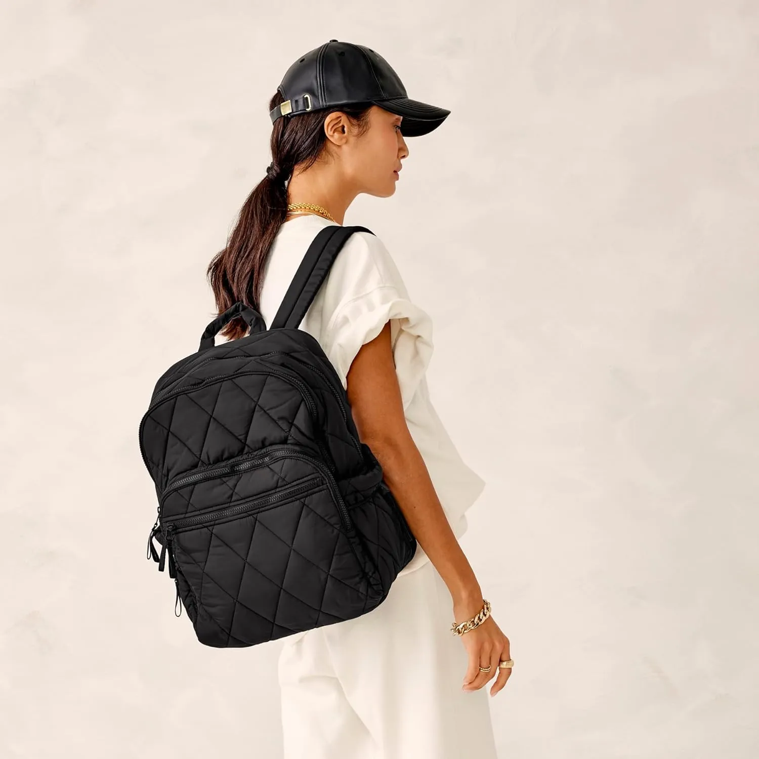 Vera Bradley Women's Featherweight Large Bancroft Backpack, Moonless Night, One Size