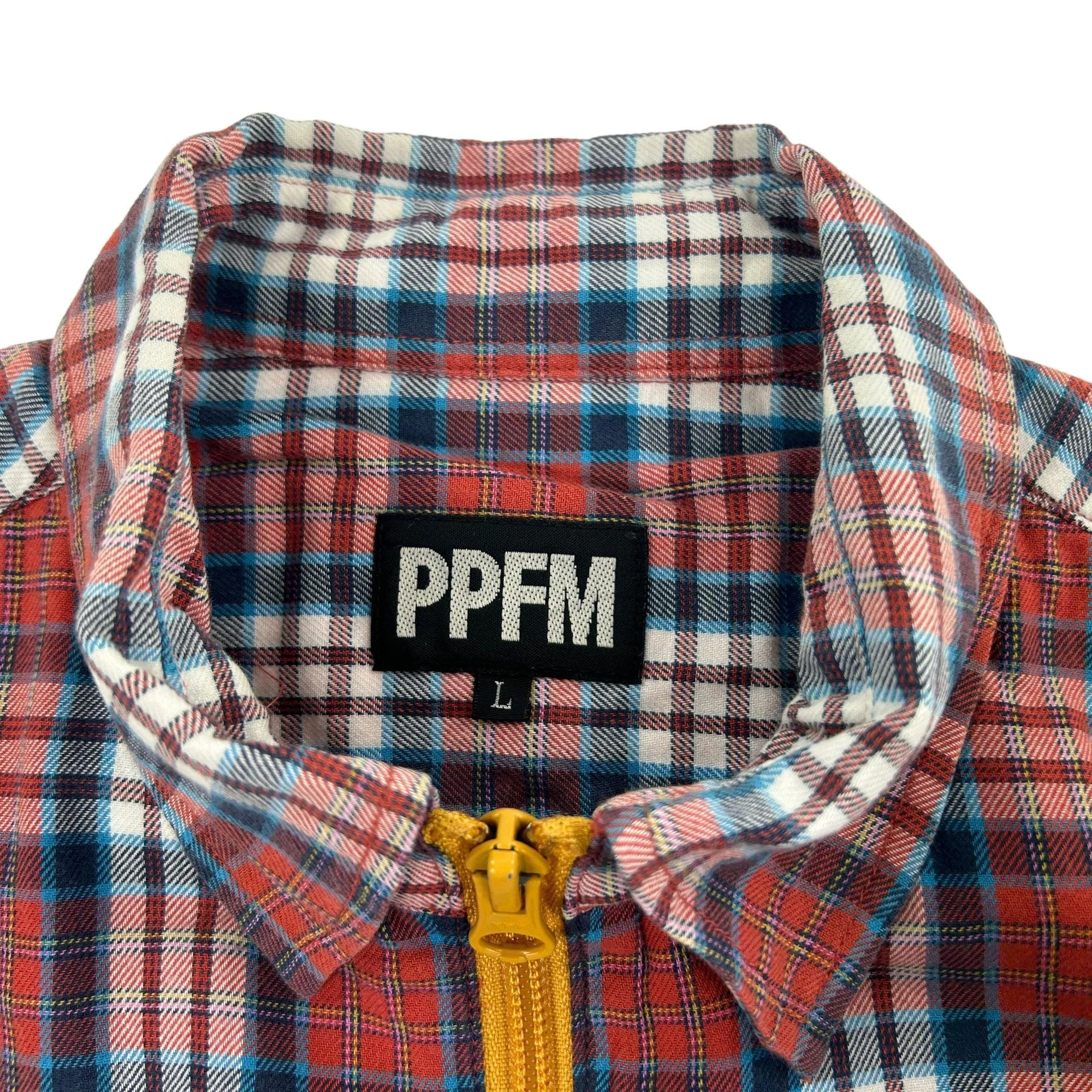 Vintage PPFM Plaid Zip-Up Shirt Size M