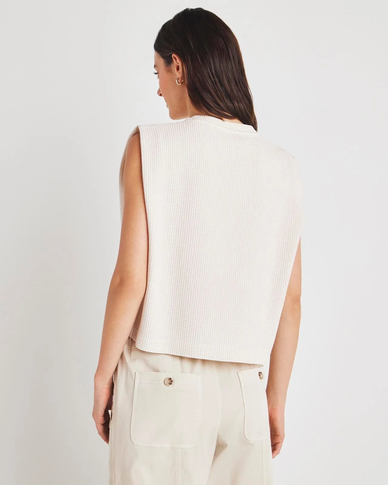 Waffle Short Sleeve Sweatshirt