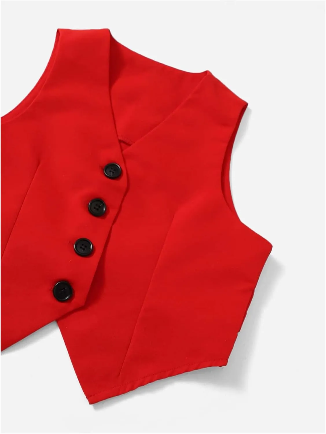 WDIRARA Girl's Two Piece Outfits Button Down Vest Blazer Pants Set Clothing Sets