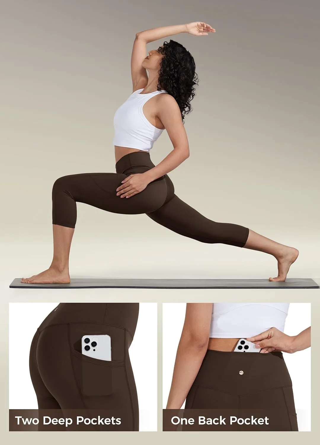Willit Women's Yoga Capri Leggings Pants with Pockets High Waisted Exercise Casual Workout