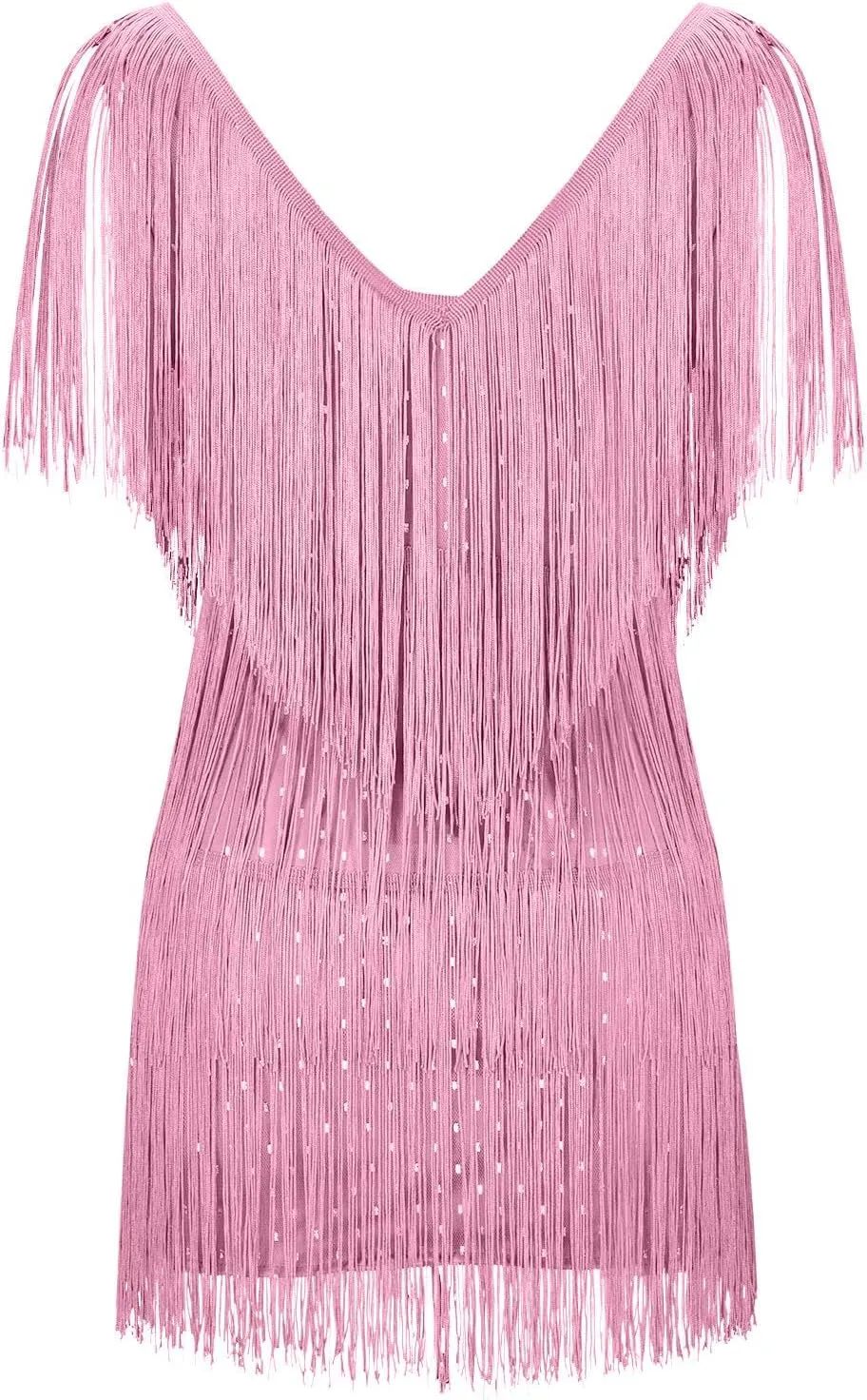 Women Tassel Sequin Dress V Neck Glitter Flapper Dresses Fringe 2025 Sparkly Club Evening Party Bodycon Plus Size