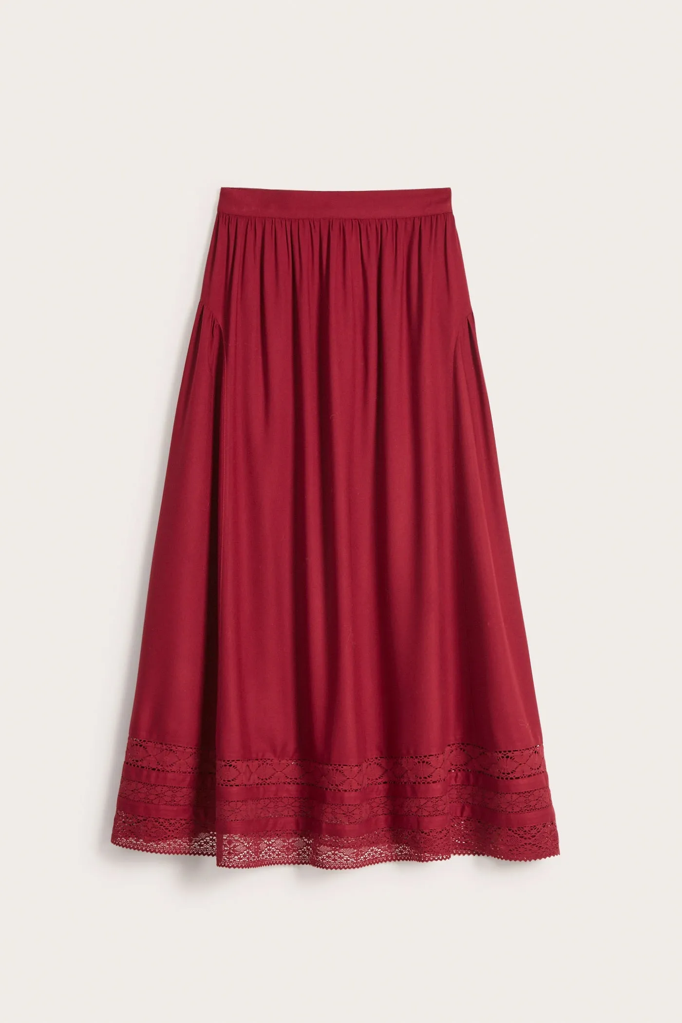 Women's red lace skirt