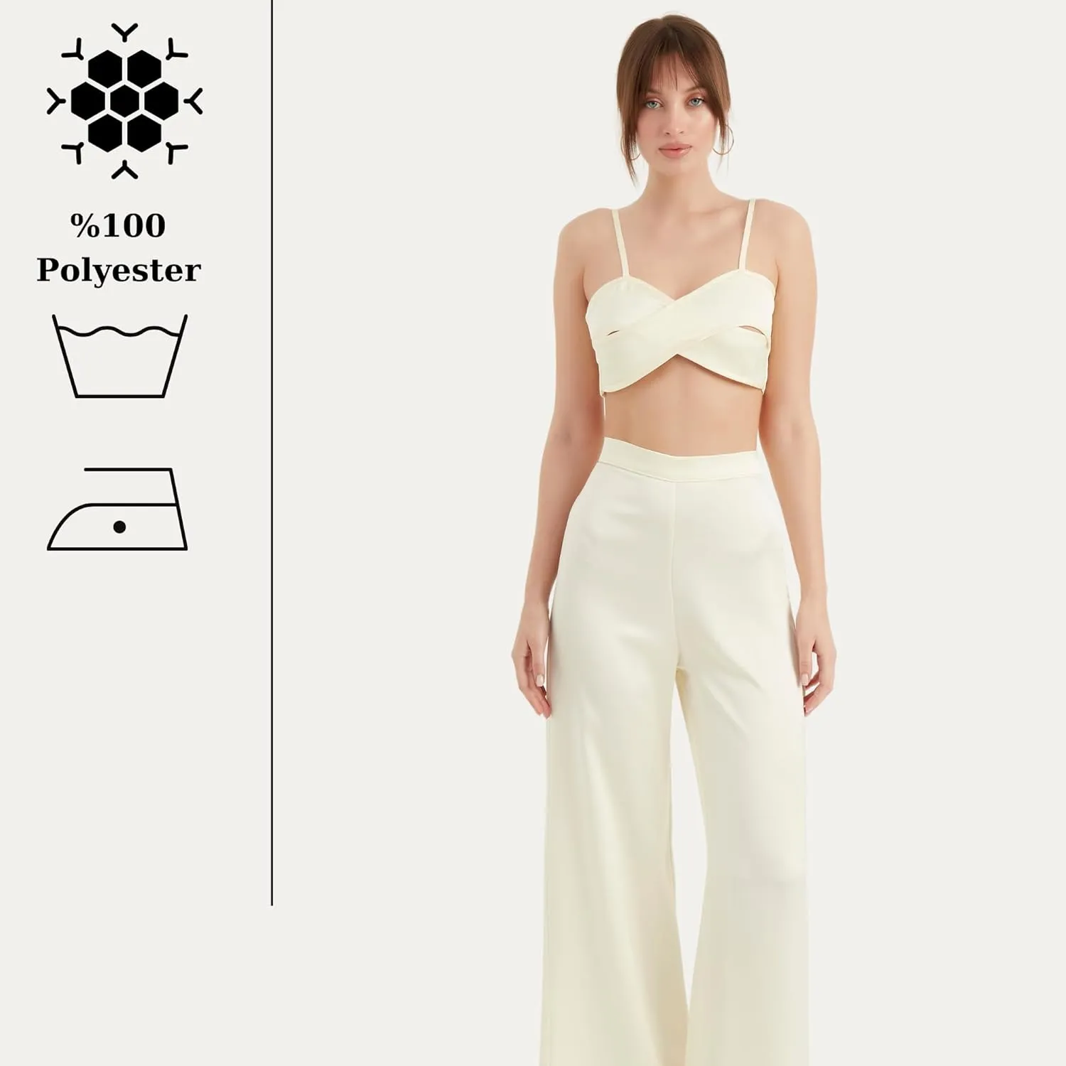 Women's Satin Pant | Casual Wide Leg High Waist Flowy Trousers | Spring Women Pant Clothing